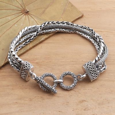 Alternate image for Hand Crafted Sterling Silver Byzantine Chain Bracelet Byzantine Chain