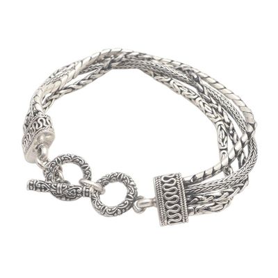 Alternate image for Hand Crafted Sterling Silver Byzantine Chain Bracelet Byzantine Chain