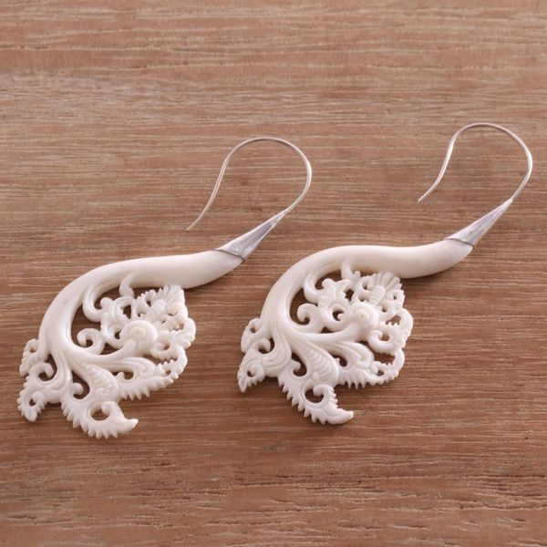 Alternate image for Artisan Crafted Bone Drop Earrings from Bali Pura Plains