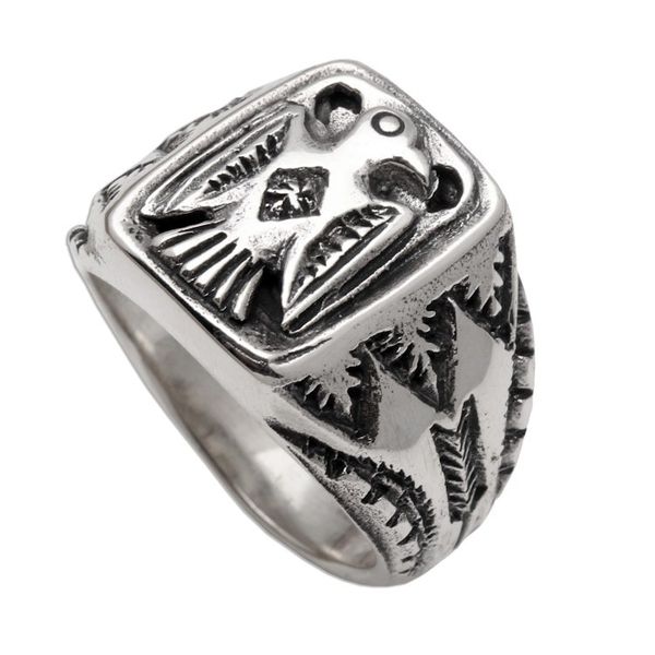 Alternate image for Sterling Silver Eagle Signet Ring Crafted in Bali Ancient Eagle