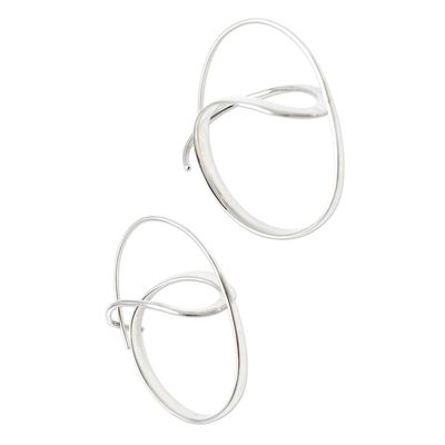 Alternate image for Hand Crafted Sterling Silver Hoop Earrings Full of Hope