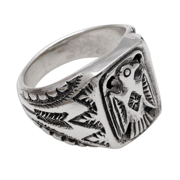 Alternate image for Sterling Silver Eagle Signet Ring Crafted in Bali Ancient Eagle