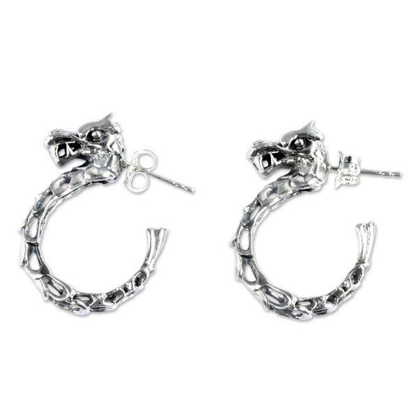 Alternate image for Balinese Dragon Half-hoop Earrings Anantaboga Dragon