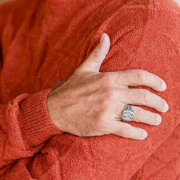 Alternate image for Sterling Silver Eagle Signet Ring Crafted in Bali Ancient Eagle