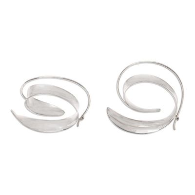 Alternate image for Artisan Crafted Sterling Silver Drop Earrings North Wind