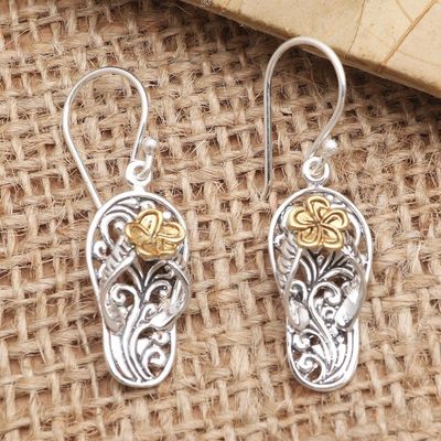 Alternate image for Gold-Accented and Sterling Silver Dangle Earrings Take a Walk