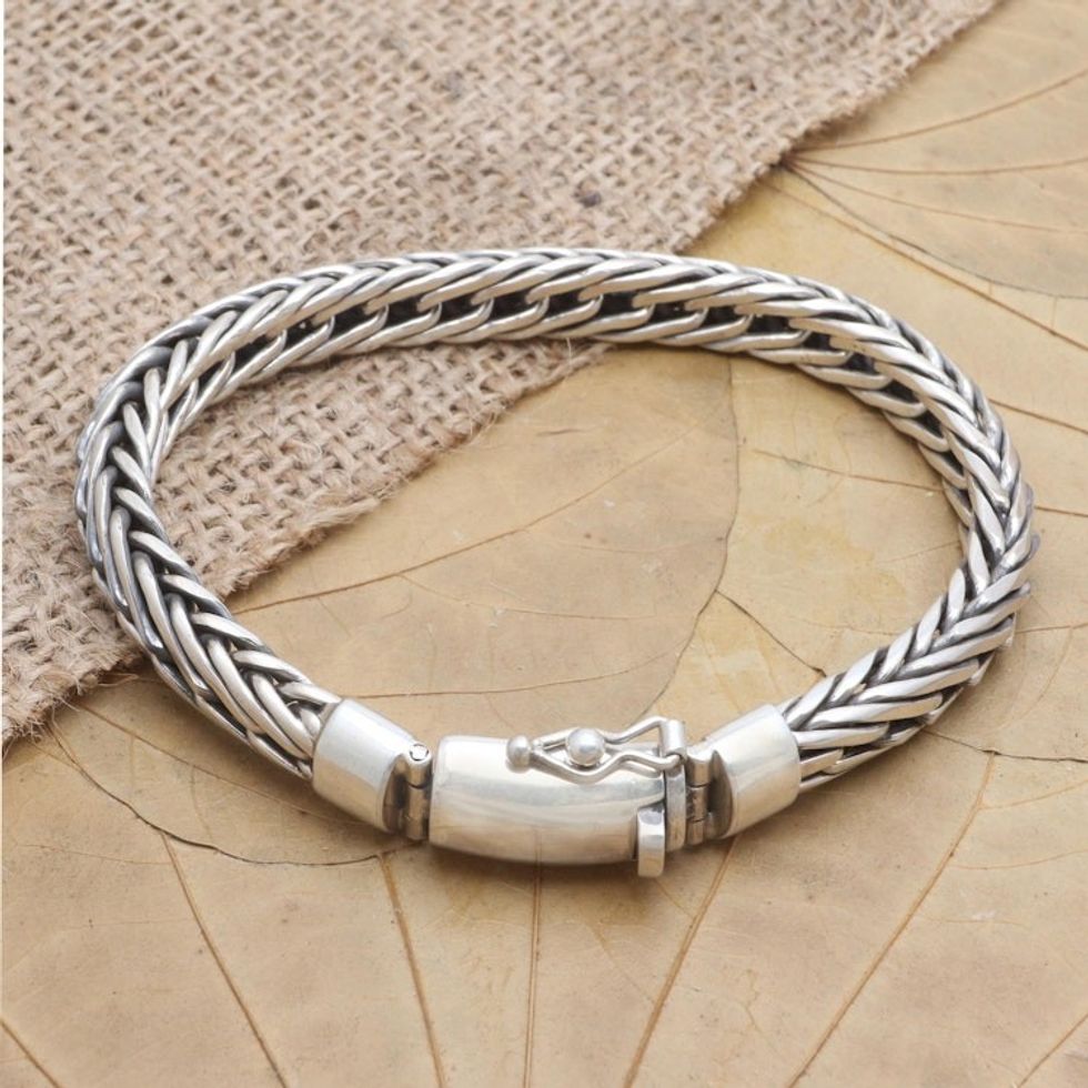 Men's Sterling Silver Naga Chain Bracelet 'Cult Classic'