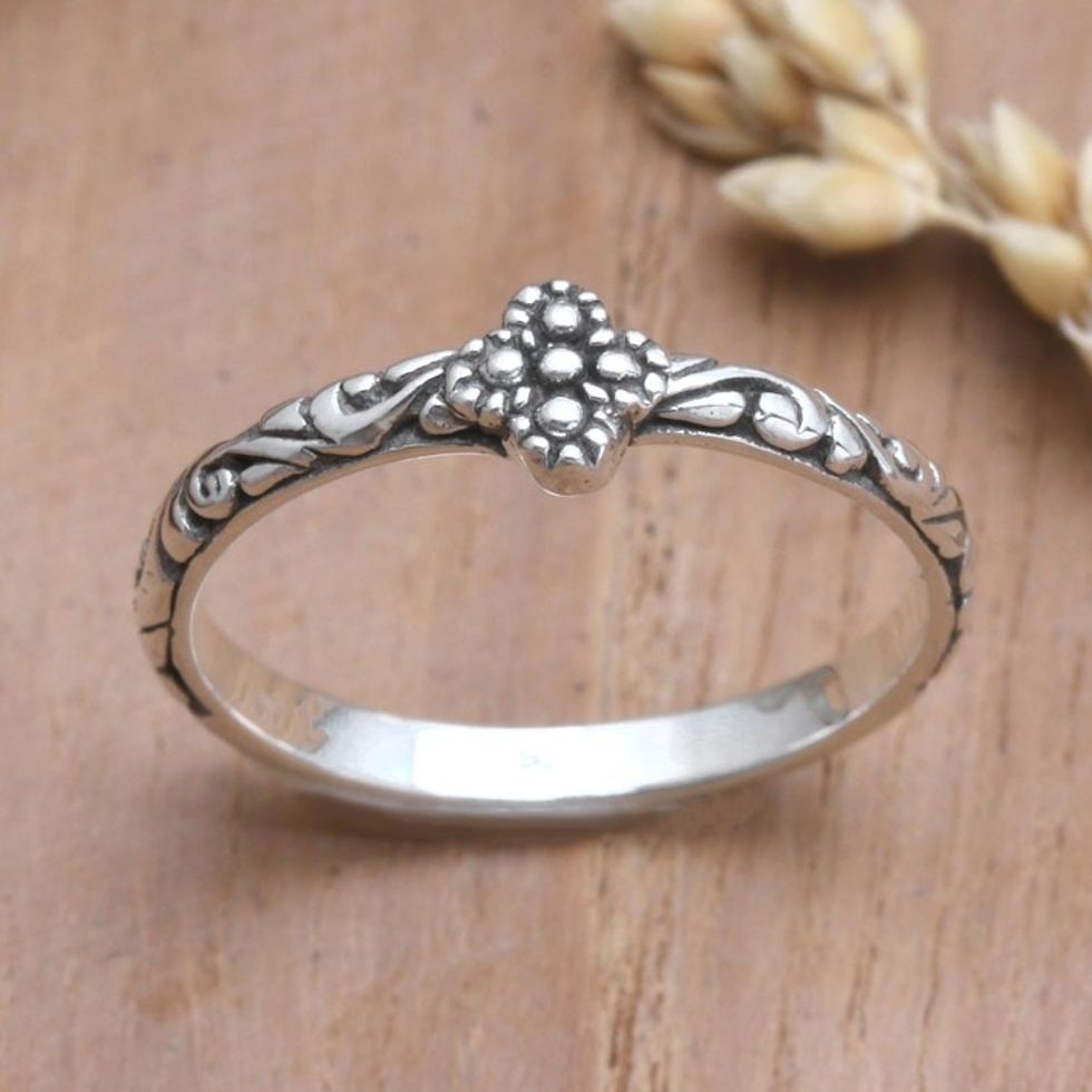 Artisan Crafted Slender Sterling Band Ring 'Fairytale Ending'