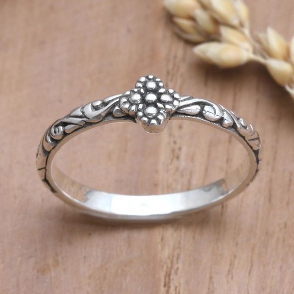 Alternate image for Artisan Crafted Slender Sterling Band Ring Fairytale Ending