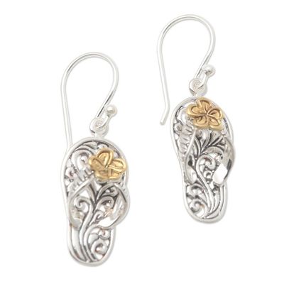 Alternate image for Gold-Accented and Sterling Silver Dangle Earrings Take a Walk