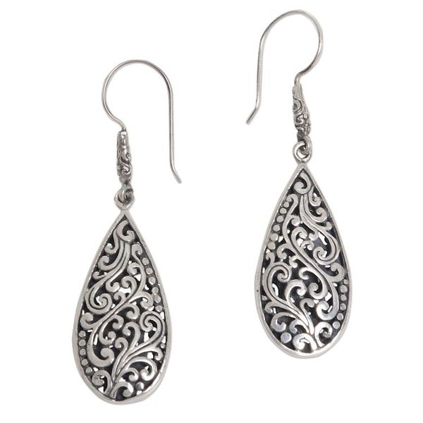 Alternate image for Sterling Silver Teardrop Dangle Earrings from Indonesia Blissful Tears
