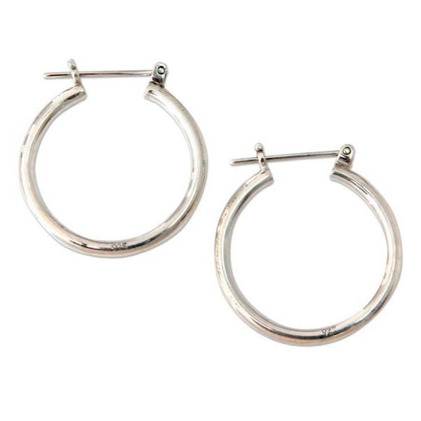 Alternate image for Sterling Silver Hoop Earrings 1 Inch Moonlit Goddess