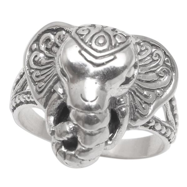 Alternate image for Sterling Silver Elephant Cocktail Ring from Bali Elephant King