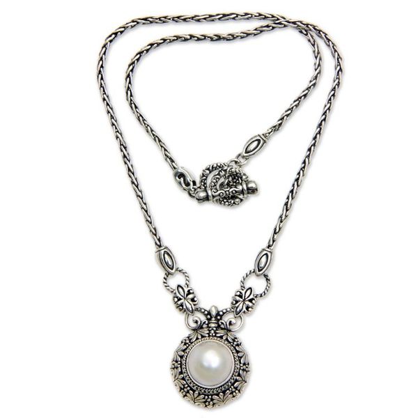 Alternate image for Cultured Pearl and Sterling Silver Pendant Necklace Hapsari