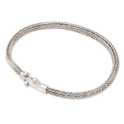 Alternate image for Polished Sterling Silver Naga Chain Bracelet from Bali Sophisticated Embrace