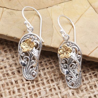 Alternate image for Gold-Accented and Sterling Silver Dangle Earrings Take a Walk