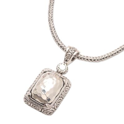 Alternate image for Hand Crafted Sterling Silver Pendant Necklace Shining Mosaic