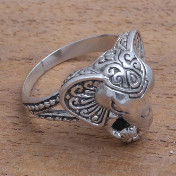 Alternate image for Sterling Silver Elephant Cocktail Ring from Bali Elephant King