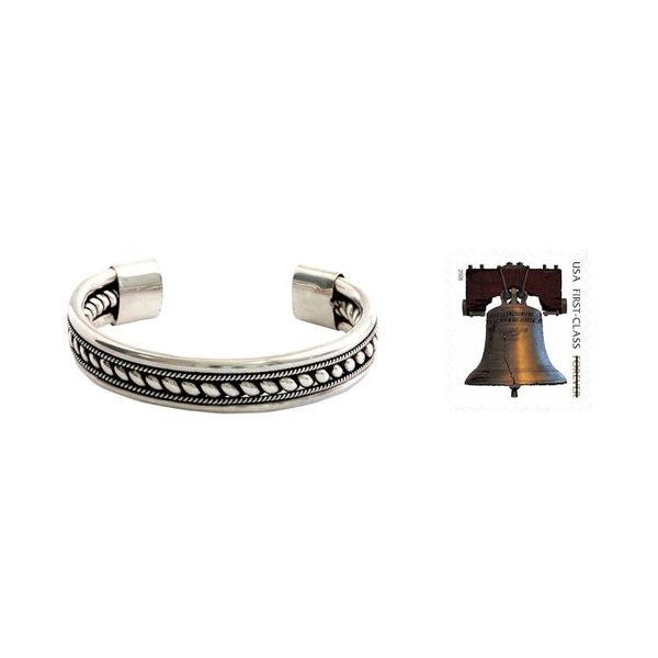 Alternate image for Modern Sterling Silver Cuff Bracelet Handcrafted in Bali Strength of Celuk