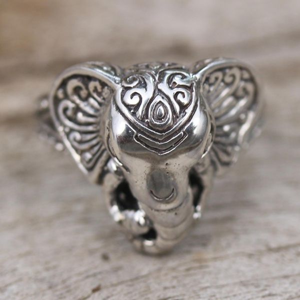 Alternate image for Sterling Silver Elephant Cocktail Ring from Bali Elephant King