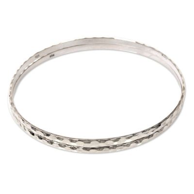 Alternate image for Womens Bangle Bracelets from Bali in Sterling Silver Pair Sterling Circles