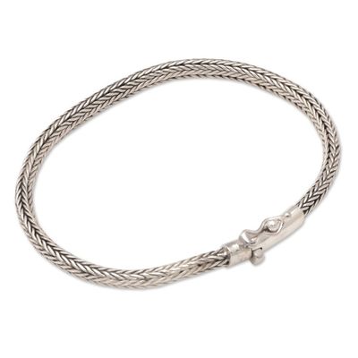 Alternate image for Polished Sterling Silver Naga Chain Bracelet from Bali Sophisticated Embrace