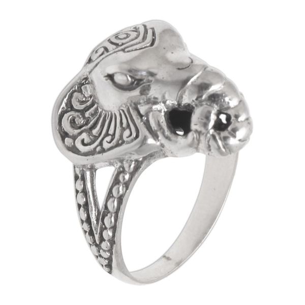 Alternate image for Sterling Silver Elephant Cocktail Ring from Bali Elephant King