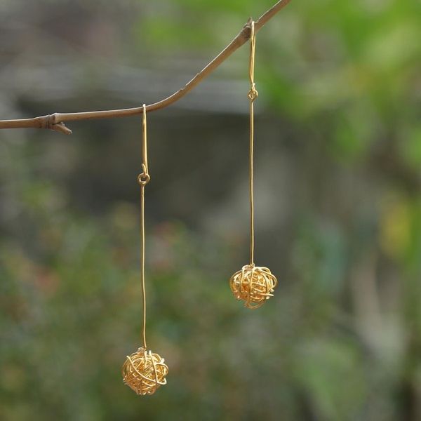 Alternate image for Handmade Gold-Plated Dangle Earrings Chaos Theory