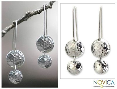 Primary image for Sterling Silver Dangle Earrings Magical Shields