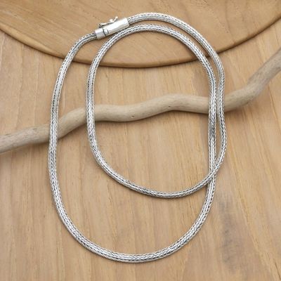 Main image for Mens Sterling Silver Necklace with Polished Naga Chain Gallant Force