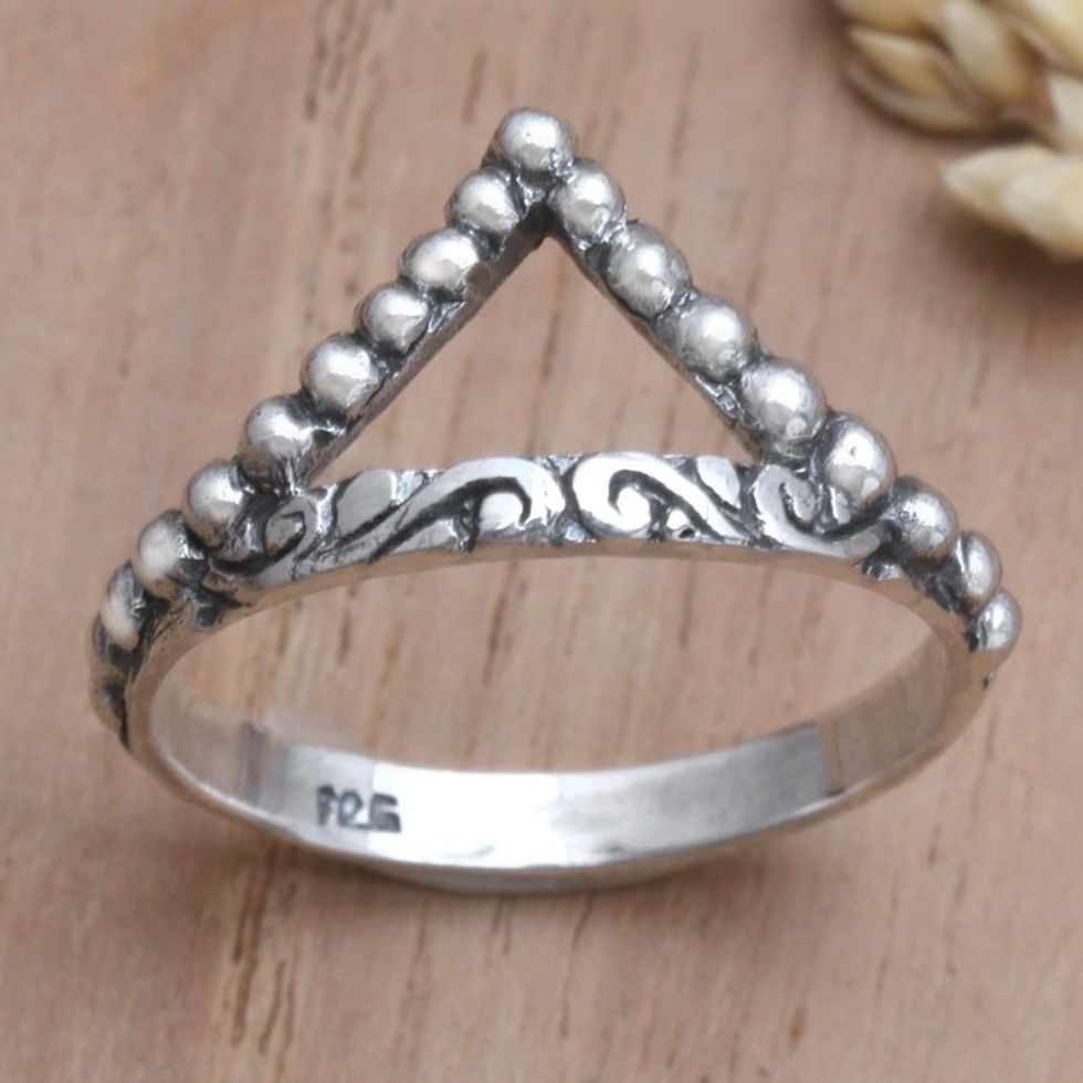 Fair Trade Sterling Silver Ring 'Crown of Insight'