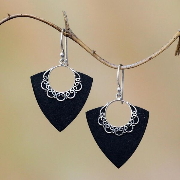 Alternate image for Shooting Arrows Sterling Silver Lava Stone Dangle Earrings Shooting Arrows