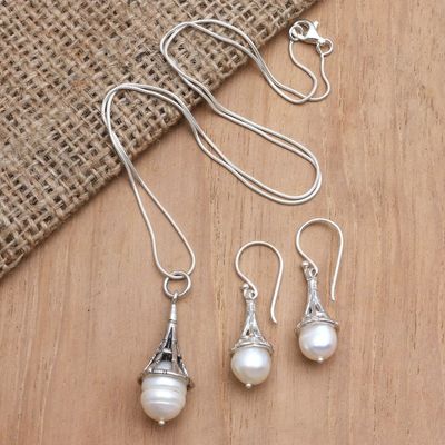 Alternate image for Hand Made Cultured Pearl Jewelry Set Fairy Charm