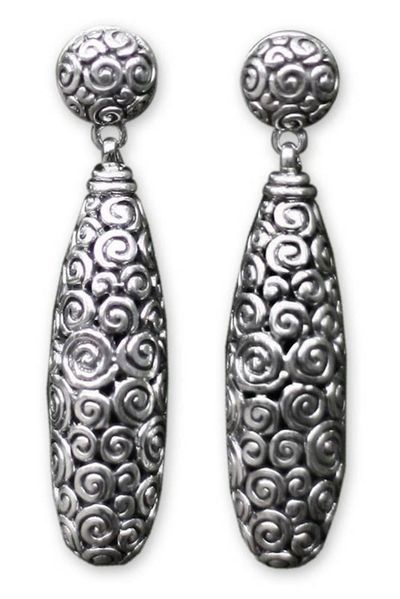 Alternate image for Sterling silver drop earrings Clouds