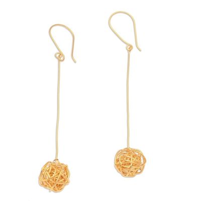 Alternate image for Handmade Gold-Plated Dangle Earrings Chaos Theory