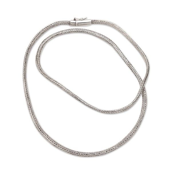 Alternate image for Mens Sterling Silver Necklace with Polished Naga Chain Gallant Force