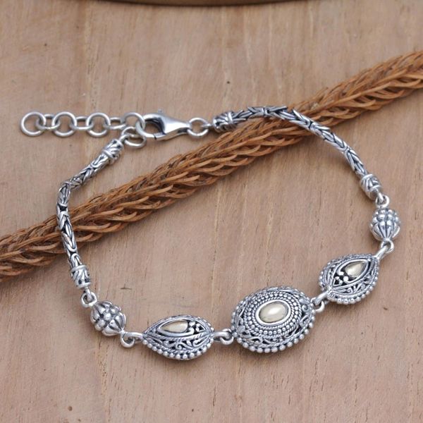 Alternate image for 18k Gold-Accented Sterling Silver Pendant Bracelet from Bali Endless Loving