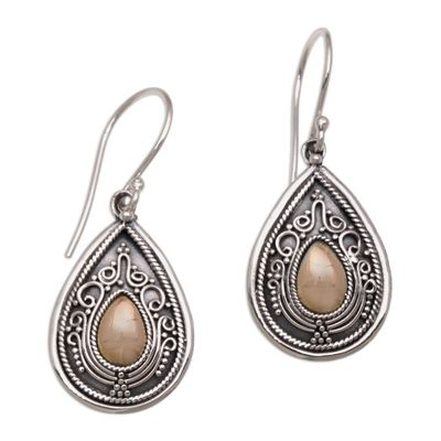 Alternate image for Sterling Silver and 18k Gold Plated Earrings Dewdrop Leaves