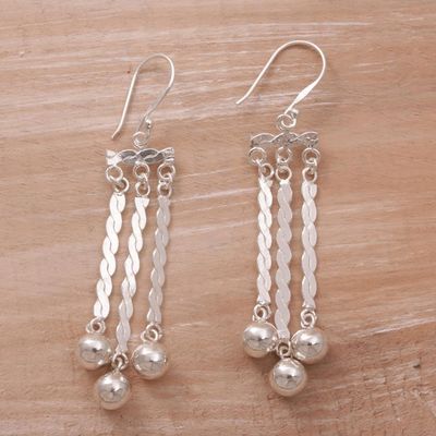 Alternate image for Sterling Silver Bauble Dangle Earrings from Bali Ballroom Candles