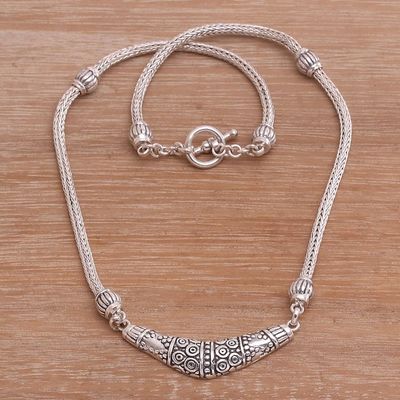 Alternate image for Sterling Silver Boomerang Pendant Necklace from Bali Dazzling Boomerang