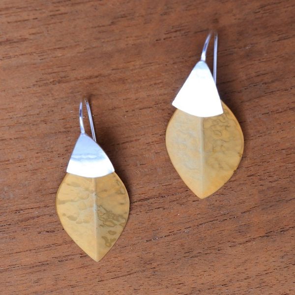 Alternate image for 22k Gold Plated Dangle Earrings from Bali Modern Fall