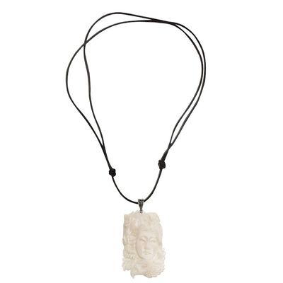 Alternate image for Handcrafted Adjustable Bone Pendant Necklace from Bali Wild Lady