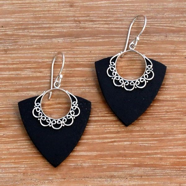 Alternate image for Shooting Arrows Sterling Silver Lava Stone Dangle Earrings Shooting Arrows