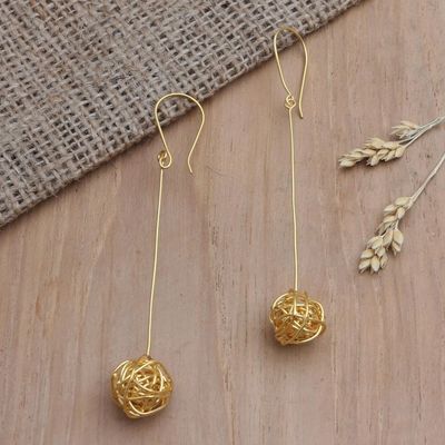 Alternate image for Handmade Gold-Plated Dangle Earrings Chaos Theory