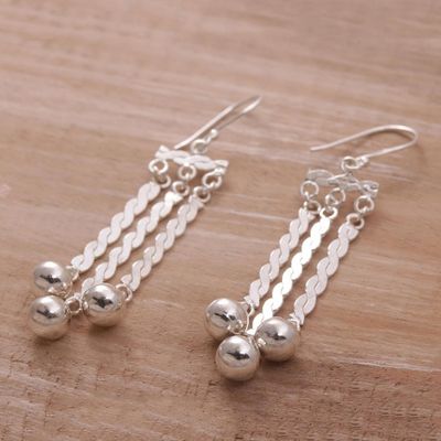 Alternate image for Sterling Silver Bauble Dangle Earrings from Bali Ballroom Candles