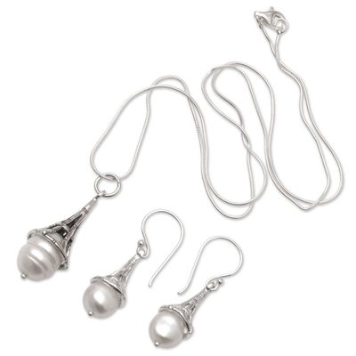 Alternate image for Hand Made Cultured Pearl Jewelry Set Fairy Charm