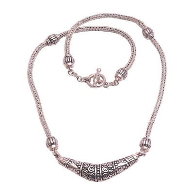 Alternate image for Sterling Silver Boomerang Pendant Necklace from Bali Dazzling Boomerang