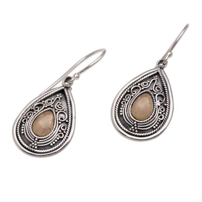 Alternate image for Sterling Silver and 18k Gold Plated Earrings Dewdrop Leaves