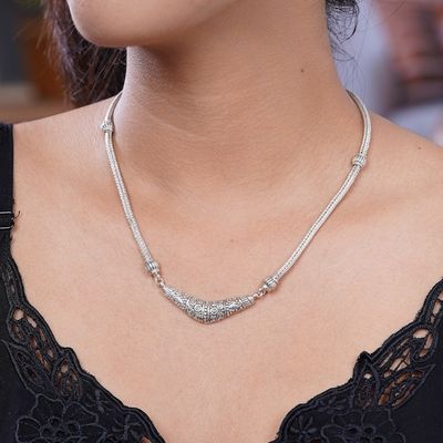 Alternate image for Sterling Silver Boomerang Pendant Necklace from Bali Dazzling Boomerang