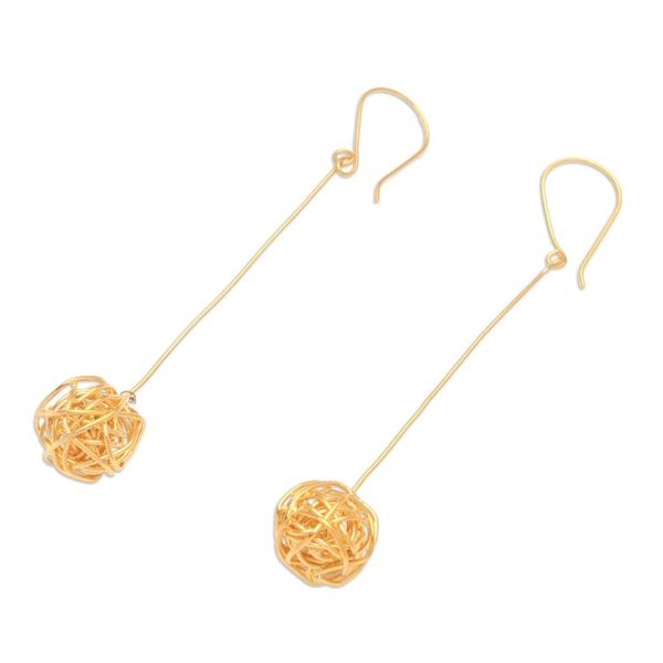 Alternate image for Handmade Gold-Plated Dangle Earrings Chaos Theory
